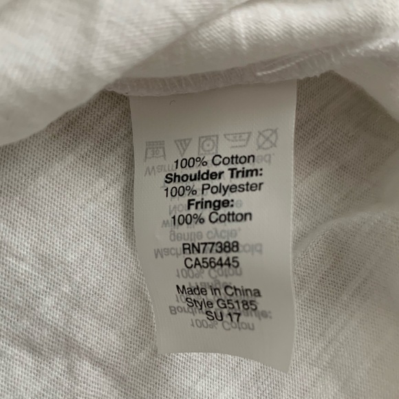 🏷️ *FINAL SALE PRIC* JCrew Mercantile Women’s G5185 White Fringe Tank Top M - Picture 6 of 6